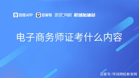 电子商务师证考什么内容